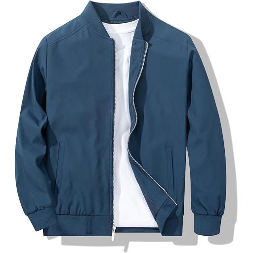 Men's Bomber Jacket Fashion Stylish Lightweight Windbreaker Spring Fall Casual Jackets for Men