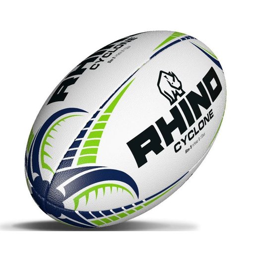 რაგბის ბურთი Rhino Cyclone XV  თეთრი, ზომა 5